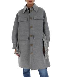 Fendi Straight-cut Trench Coat - Grey