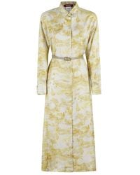 Max Mara - Svelto All-Over Patterned Belted Dress - Lyst