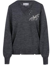 Maison Margiela - Bat Printed V-neck Sweater - Lyst