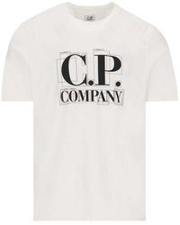 C.P. Company - Logo Printed Crewneck T-shirt - Lyst
