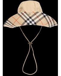 Burberry - Check Brim Gabardine Bucket Hat - Lyst