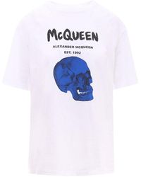 Alexander McQueen - Skull Graffiti Logo Print T-shirt - Lyst