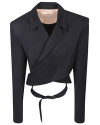 Ssheena - Crossover-front Cropped Tailored Blazer - Lyst