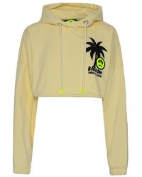 Barrow - Graphic-printed Drawstring Cropped Hoodie - Lyst