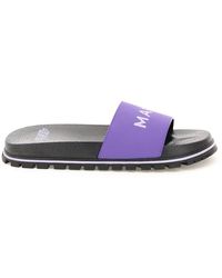 Marc Jacobs Logo Printed Slip-on Slides - Purple