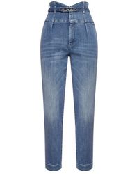 Pinko - Belted High-waisted Jeans - Lyst