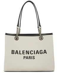 Balenciaga - Logo-print Canvas Tote Bag - Lyst