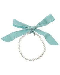 Moschino - Bow Ribbon Pearl Necklace - Lyst