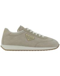 Prada - Round-toe Lace-up Sneakers - Lyst