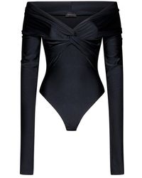 ANDAMANE - Kendall Knot-detailed Off-shoulder Bodysuit - Lyst