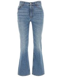 Chloé - Denim Cropped Cut Jeans - Lyst