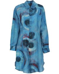 Marni - Chemisier Dress With Artwork - Lyst