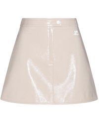 Courreges - Taupe Grey Cotton Blend Skirt - Lyst