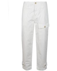 Pinko - Logo-embroidered Tapered Trousers - Lyst