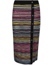 Missoni - Striped Knitted Midi Skirt - Lyst