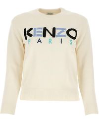 KENZO Embroidered Logo Jumper - White