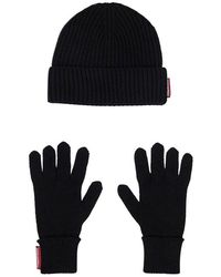 DSquared² - Set Beanie And Gloves - Lyst