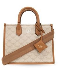 MCM - Himmel Monogrammed Small Tote Bag - Lyst