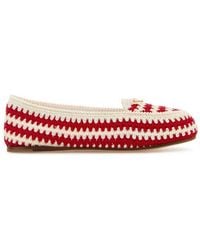 Prada - Embroidered Crochet Loafers - Lyst
