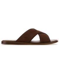 サンダル・ミュール CHURCH'S ORIYAH FLAT SANDAL IN SUEDE Church's Oriyah Suede Crisscross Flat Sandals | Neiman Marcus