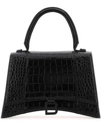 Balenciaga - Hourglass Crocodile Embossed Top Handle Bag - Lyst