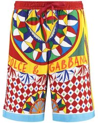 Dolce & Gabbana - Printed Cotton Shorts - Lyst