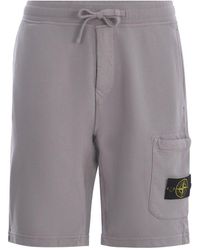 Stone Island - Logo Path Drawstring Bermuda Shorts - Lyst