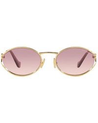 Miu Miu - Oval-Frame Sunglasses - Lyst