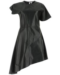 Loewe - Asymmetric Paneled Faux Leather Dress - Lyst