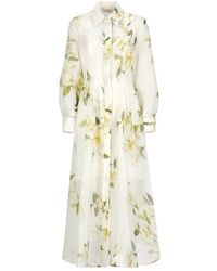 Zimmermann - Harmony Floral-printed Long-sleeved Midi Dress - Lyst