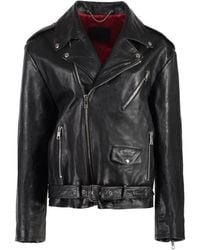 Gucci - Black Oversize Leather Jacket - Lyst