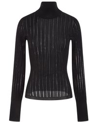 Alaïa - Turtleneck Striped Knitted Jumper - Lyst