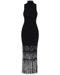 Khaite - "Ribbed Knit Dress With Fringe Details" - Lyst