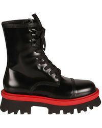 Ferragamo - Chunky Sole Lace-up Combat Boots - Lyst