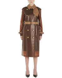 Burberry Gifford Collared Belted Double Breasted Trench Coat - Brown