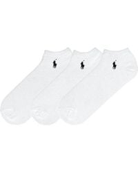 Polo Ralph Lauren - Pack Of Three Ghost Cotton-blend Ankle Socks - Lyst