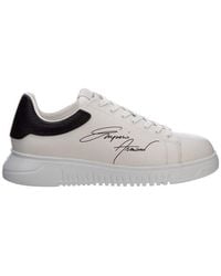 Emporio Armani - Signature Logo-printed Low-top Sneakers - Lyst