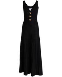Moschino - Heart-shaped Button V-neck Dress - Lyst