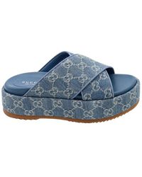 Gucci - GG Platform Slide Sandal - Lyst