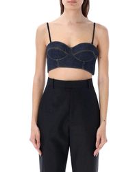 Alaïa - Bra Top Denim - Lyst