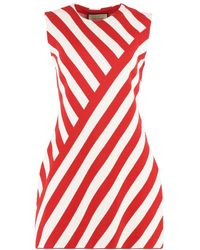 Gucci - Striped Jacquard Sleeveless Dress - Lyst
