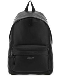Balenciaga Leather Explorer Backpack - Black