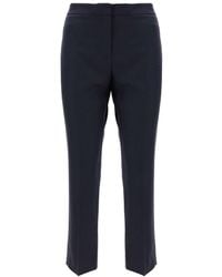 Alexander McQueen Cropped Straight Leg Trousers - Blue