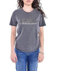 MICHAEL Michael Kors - Studded Garment-Dyed Cropped T-Shirt - Lyst