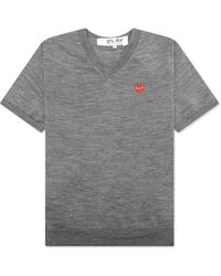 COMME DES GARÇONS PLAY - V-Neck Short Sleeved Jumper - Lyst