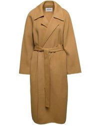 Low Classic - Belted Maxi-length Coat - Lyst