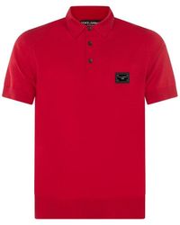 Dolce & Gabbana - Red Cotton Essentials Polo Shirt - Lyst