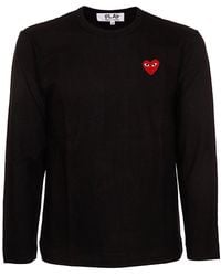 COMME DES GARÇONS PLAY Heart Patch Long Sleeve T-shirt - Black
