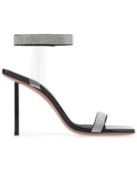 AMINA MUADDI - Rih Crystal Embellished Strap Heeled Sandals - Lyst