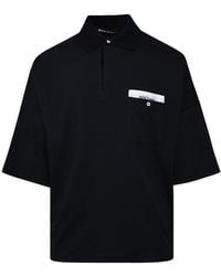 Palm Angels - Navy Cotton Sartorial Tape Polo Shirt - Lyst